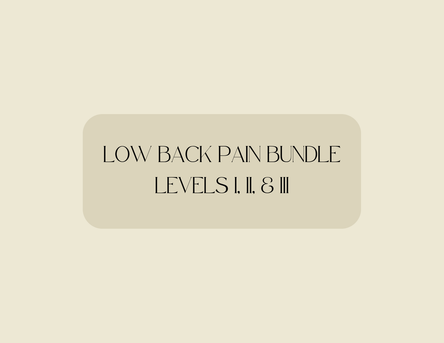 Low Back Pain Bundle